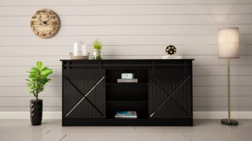 GRANERO chest of drawers matte black/glossy black