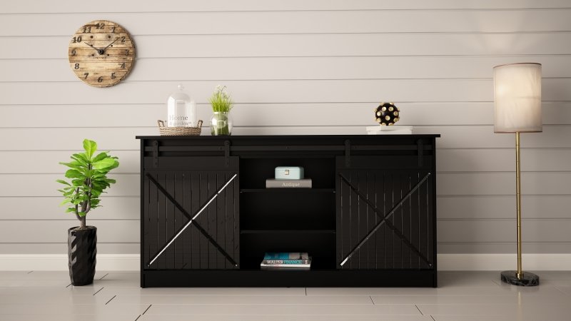 GRANERO chest of drawers matte black/glossy black