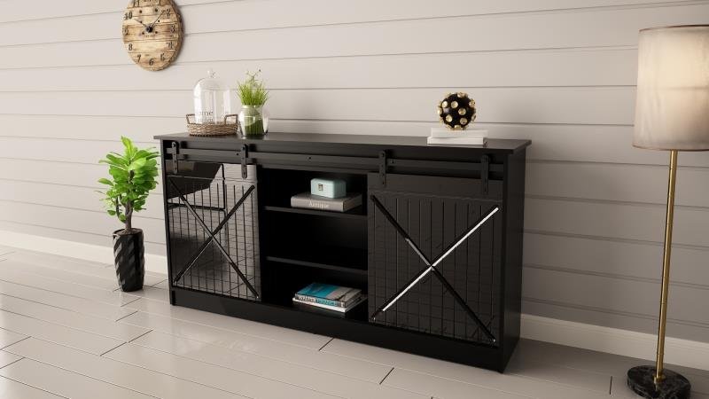 GRANERO chest of drawers matte black/glossy black - Image 3