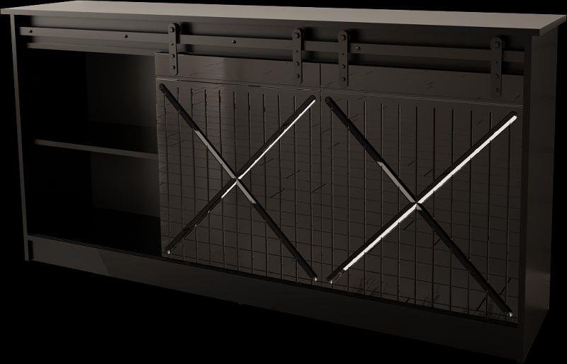 GRANERO chest of drawers matte black/glossy black - Image 4
