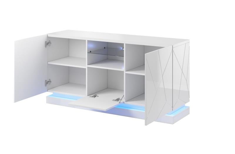 Chest of drawers QIU 2D1K glossy white/glossy white - Image 2