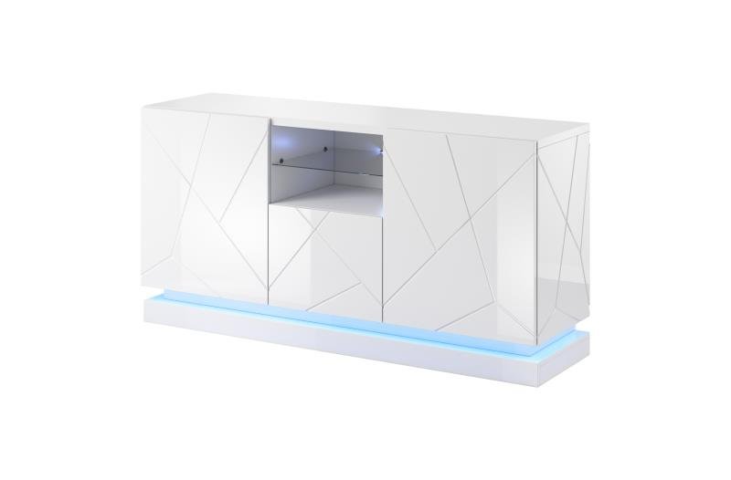 Chest of drawers QIU 2D1K glossy white/glossy white - Image 3
