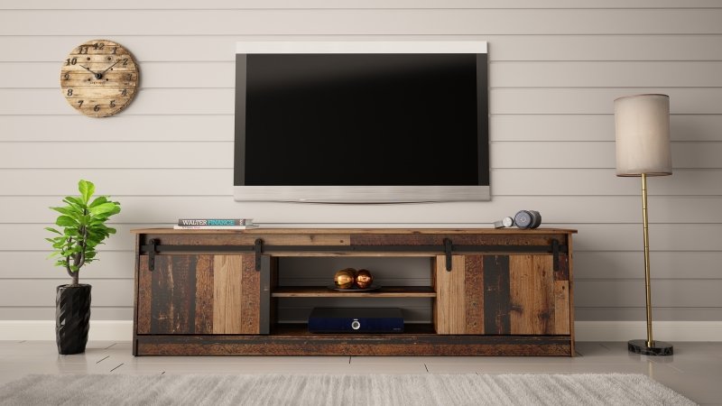 GRANERO TV stand, aged wood / old wood