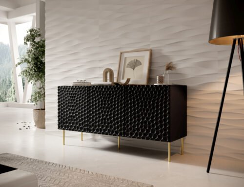 HOLE chest of drawers 152 black matt/black matt