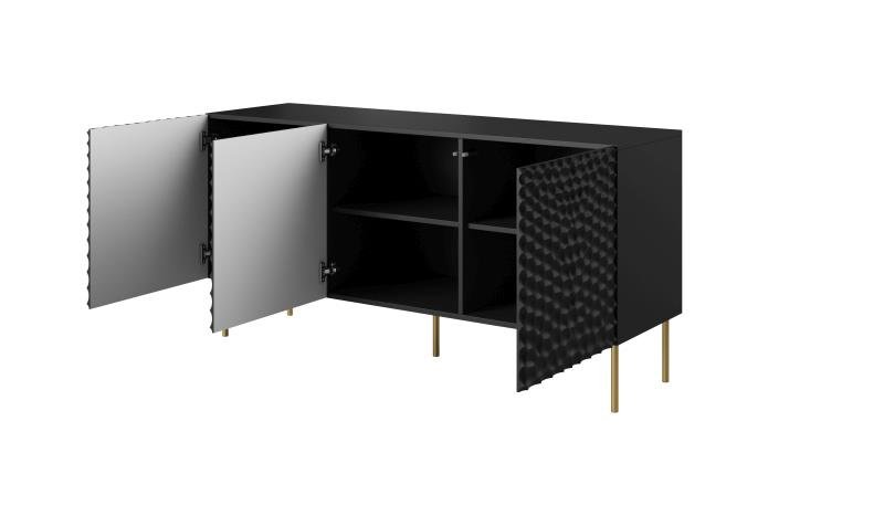 HOLE chest of drawers 152 black matt/black matt - Image 3