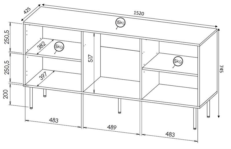 HOLE chest of drawers 152 black matt/black matt - Image 4
