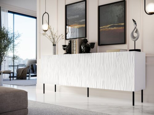 JUNGLE chest of drawers 190 white matt/white matt
