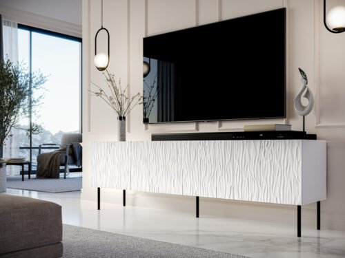 JUNGLE TV stand white matt/white matt