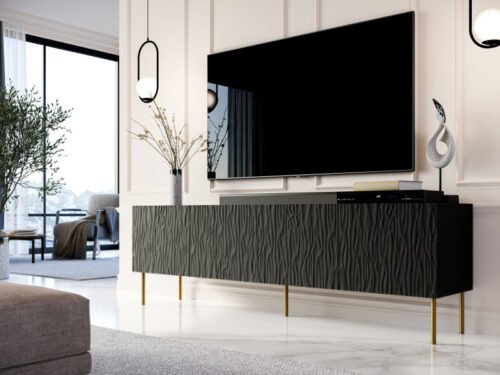 JUNGLE TV stand black matte/black matte