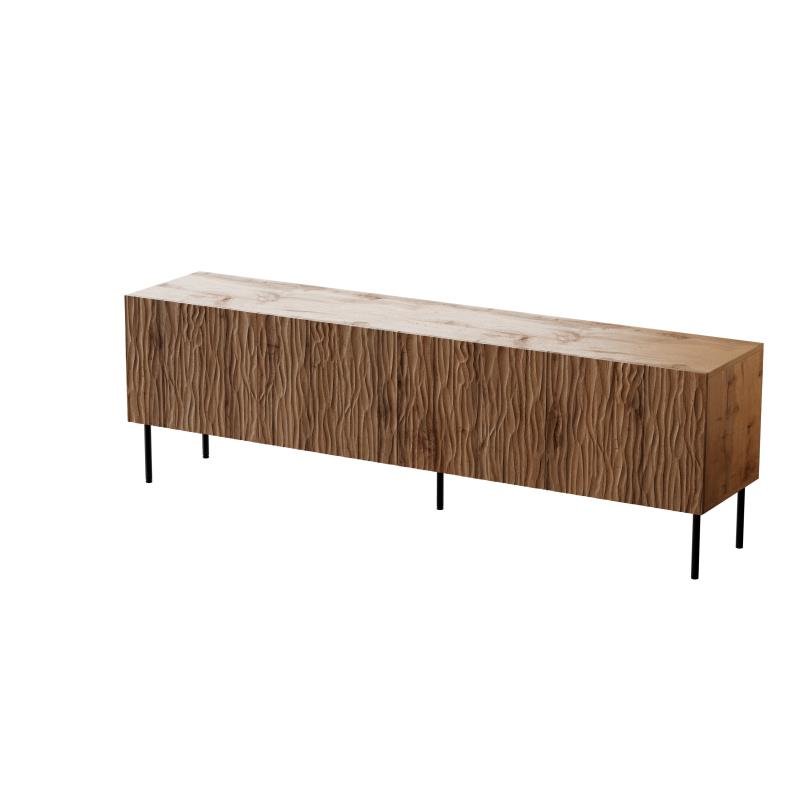 JUNGLE TV stand, wotan oak, matt/matt black - Image 2