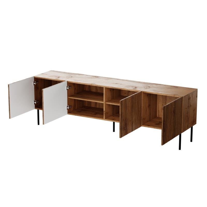 JUNGLE TV stand, wotan oak, matt/matt black - Image 3