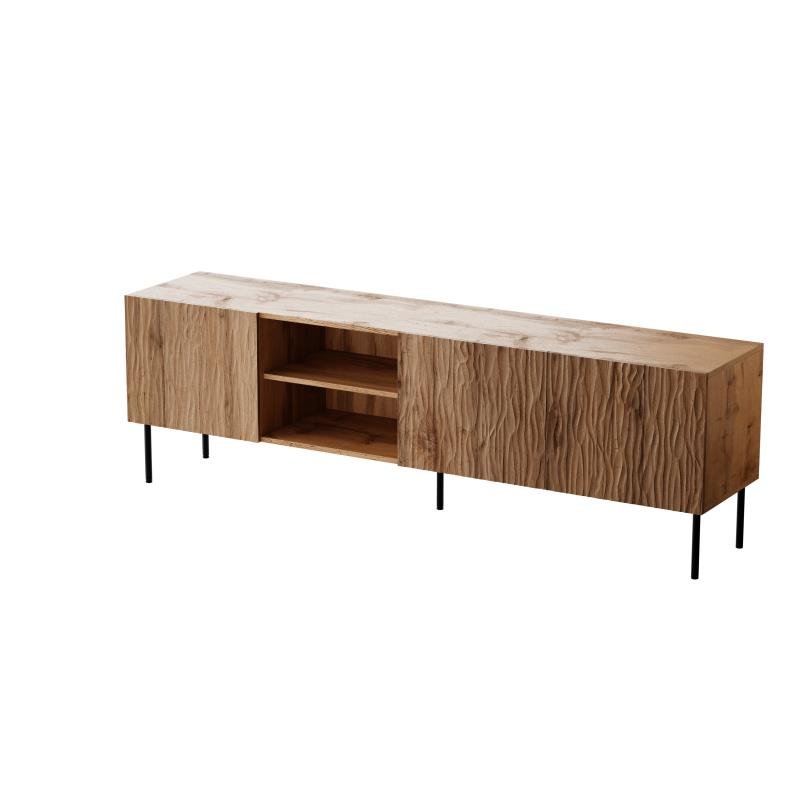 JUNGLE TV stand, wotan oak, matt/matt black - Image 4