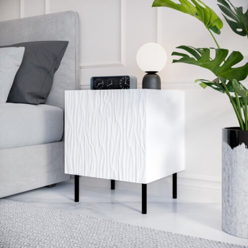 JUNGLE bedside cabinets (2 pcs. = 1 set) white rug/white rug