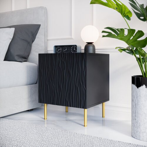 JUNGLE bedside cabinets (2 pcs. = 1 set) black mat/black mat