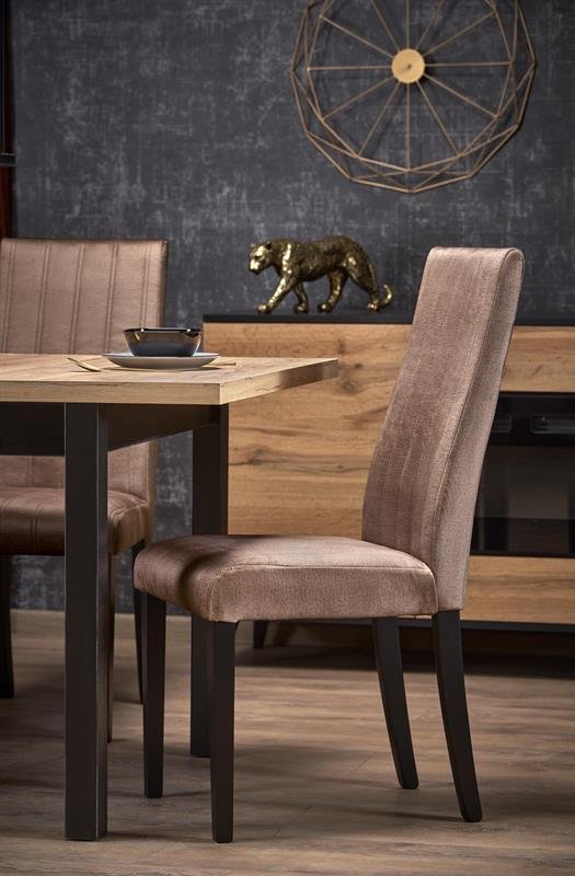 TIAGO SQUARE extendable table, oak / black - Image 9