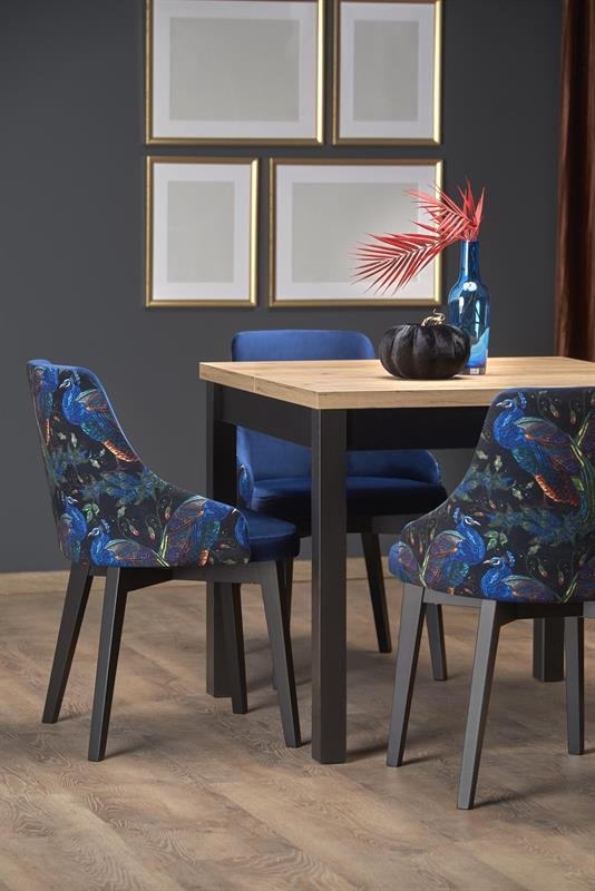 TIAGO SQUARE extendable table, oak / black - Image 11