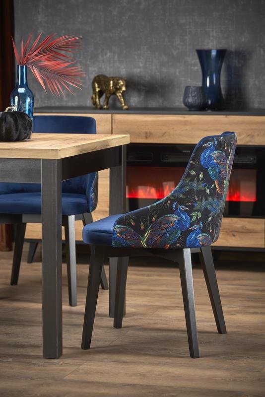 TIAGO SQUARE extendable table, oak / black - Image 12