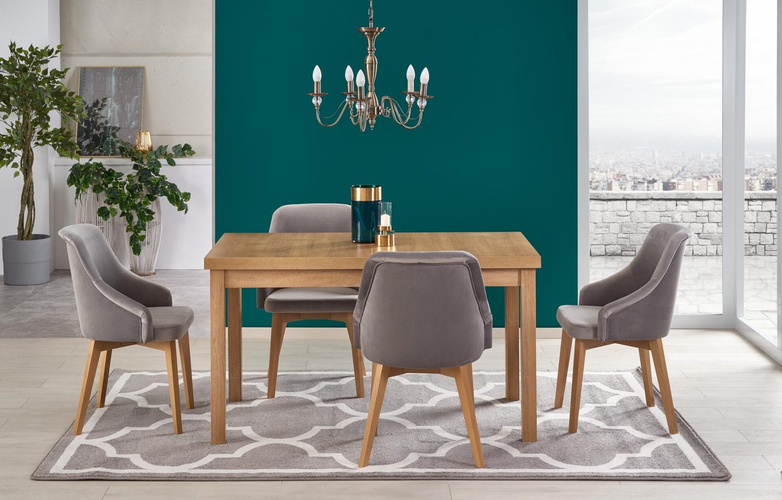 TIAGO 2 extendable table, faux oak/faux oak