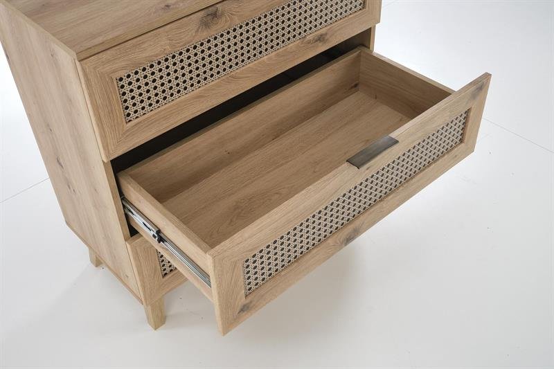BORNEO KM-1 chest of drawers, oak / black - Image 4