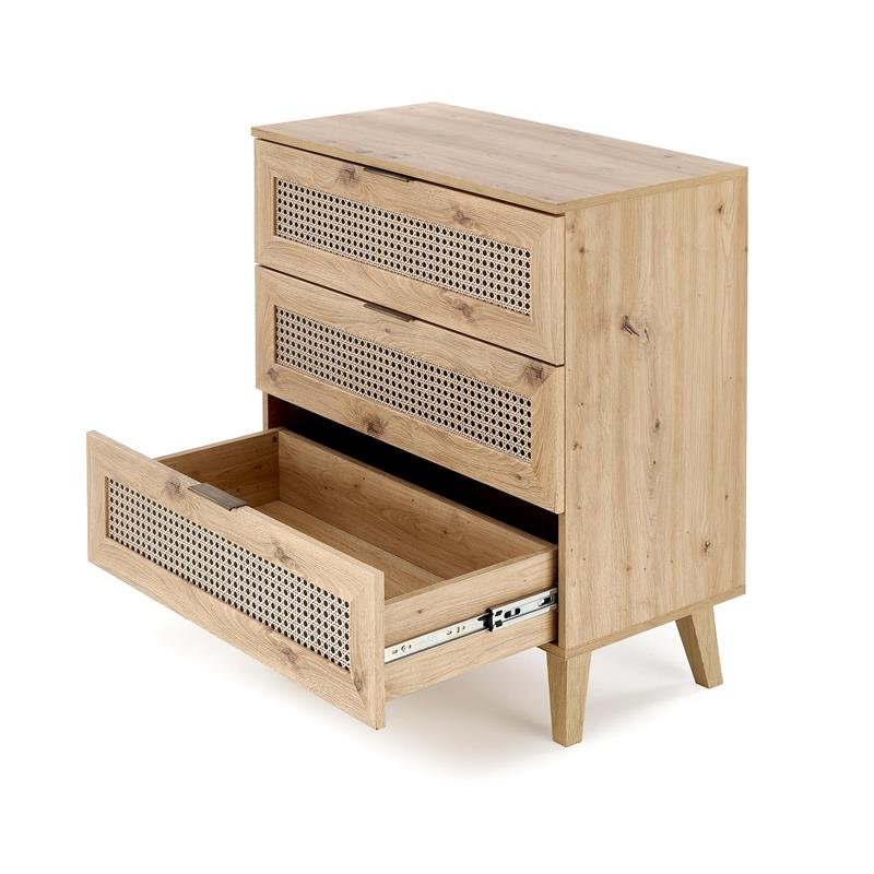 BORNEO KM-2 chest of drawers, oak / black - Image 8