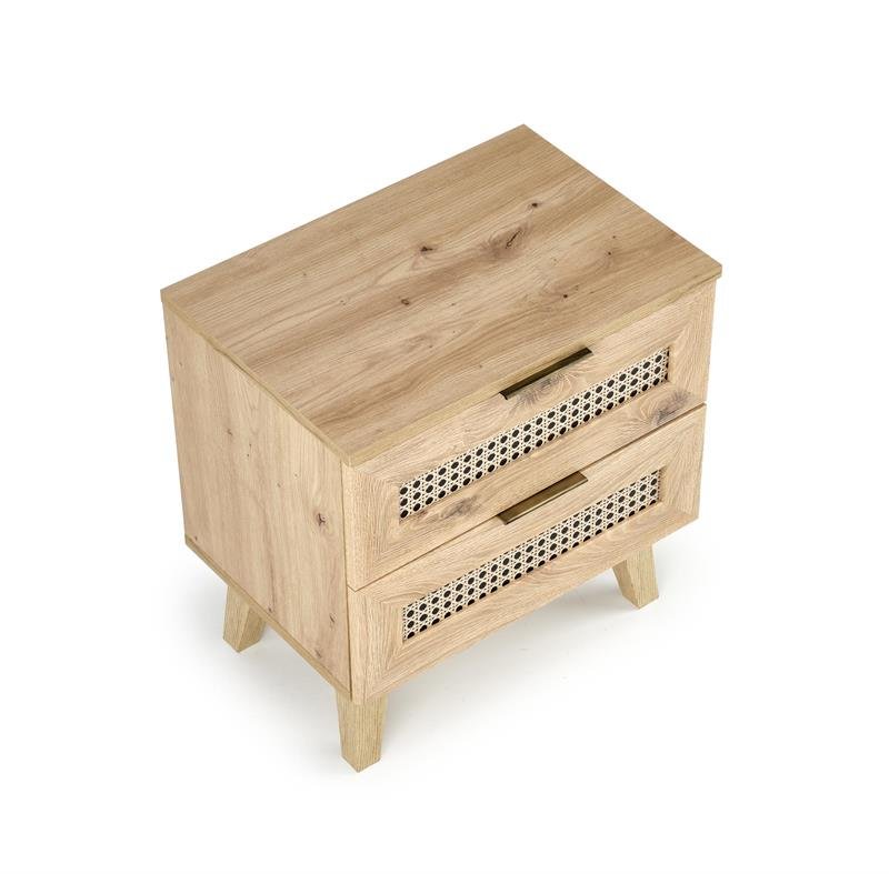 BORNEO SN-1 bedside table, oak imitation / black - Image 2