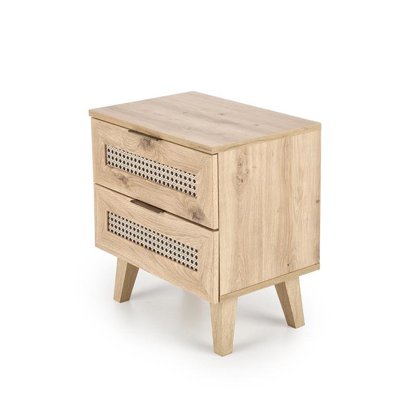 BORNEO SN-1 bedside table, oak imitation / black - Image 6