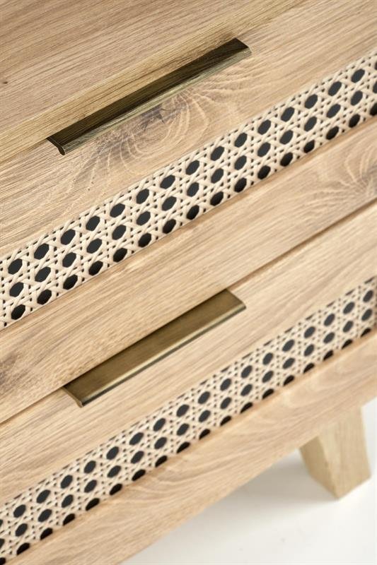 BORNEO SN-1 bedside table, oak imitation / black - Image 8