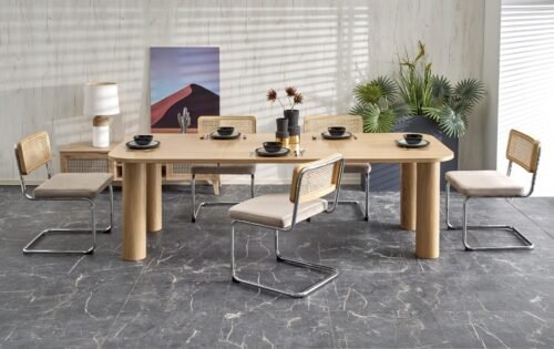 ELEFANTE RECTANGLE extendable table, natural oak