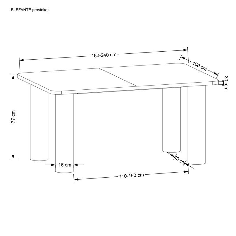 ELEFANTE RECTANGLE extendable table, natural oak - Image 11