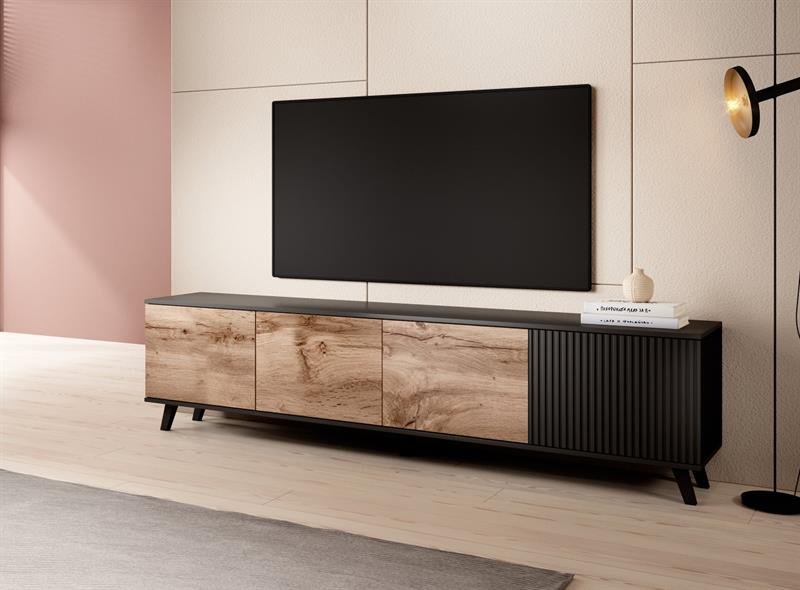 RANDOM RTV-3 TV stand 200 cm, wotan oak / black - Image 7