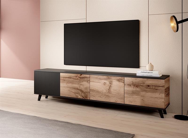 RANDOM RTV-3 TV stand 200 cm, wotan oak / black - Image 13
