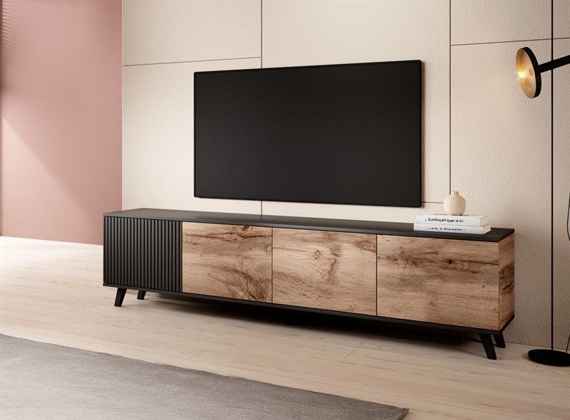 RANDOM RTV-3 TV stand 200 cm, wotan oak / black - Image 16