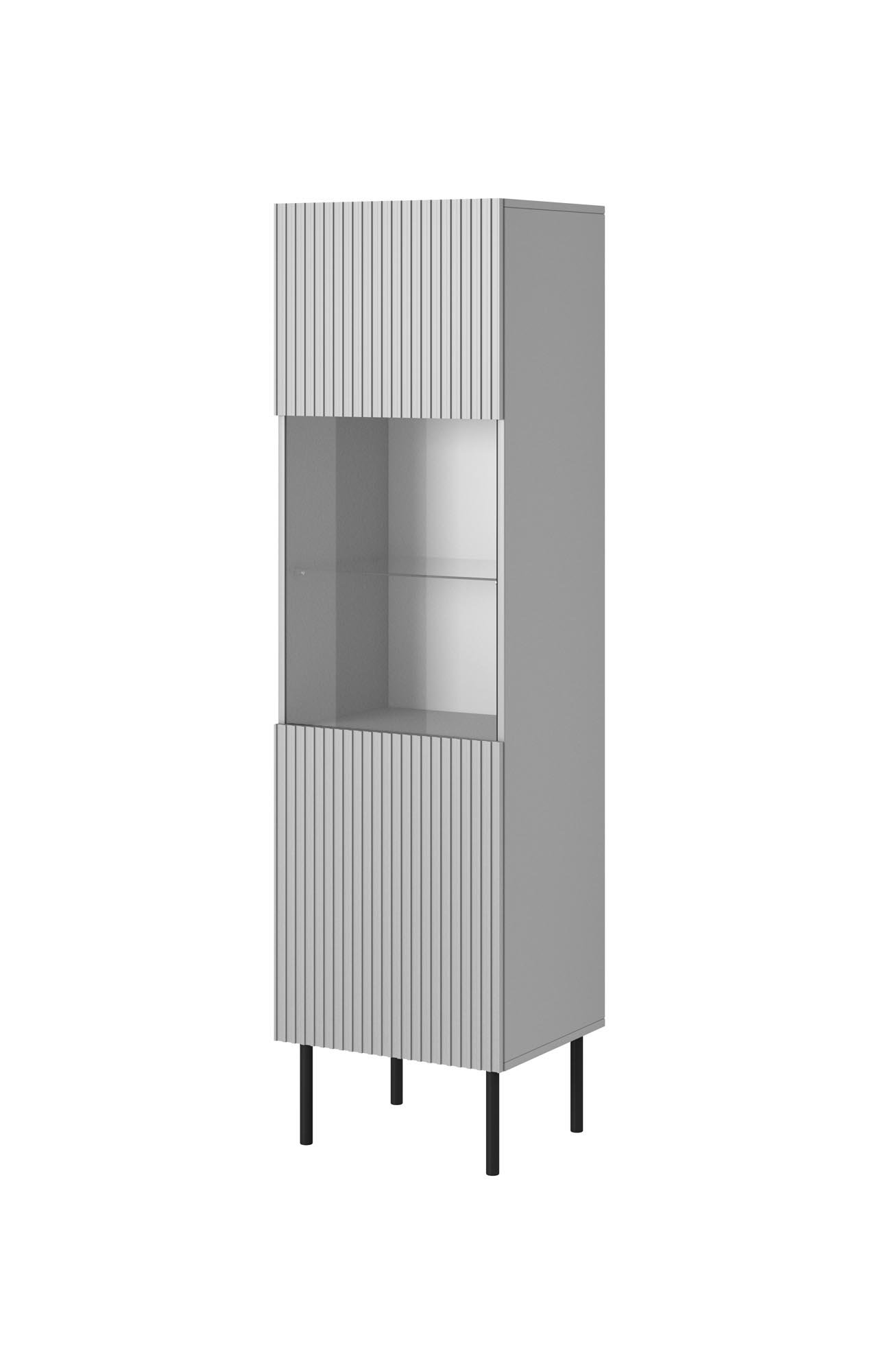 ASENSIO KM-1 display cabinet, light gray / black