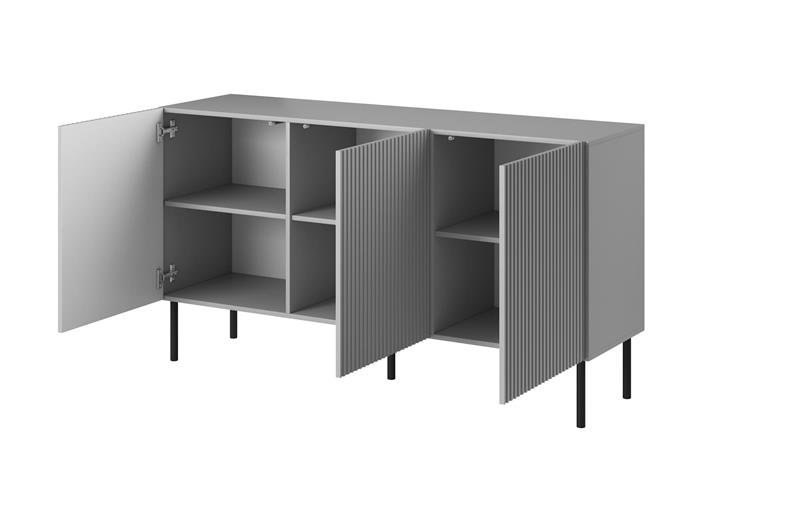 ASENSIO KM-1 chest of drawers, light gray / black - Image 2