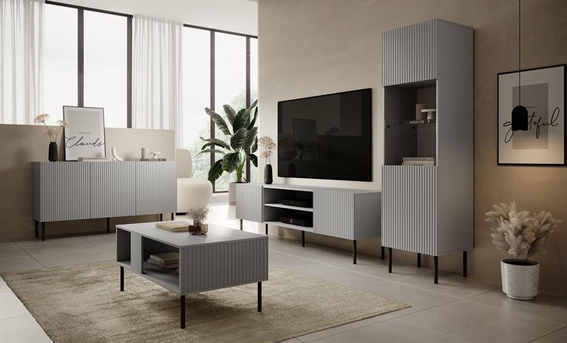 ASENSIO KM-1 chest of drawers, light gray / black - Image 3