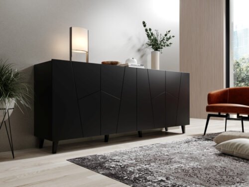ETNA chest of drawers, black, matt/black, matt