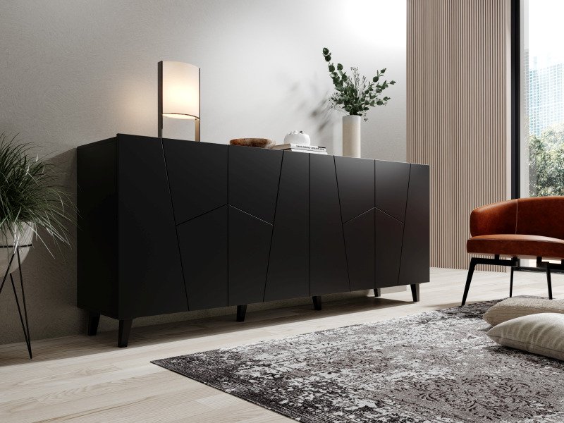 ETNA chest of drawers, black, matt/black, matt