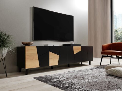 ETNA TV stand black/black/oak