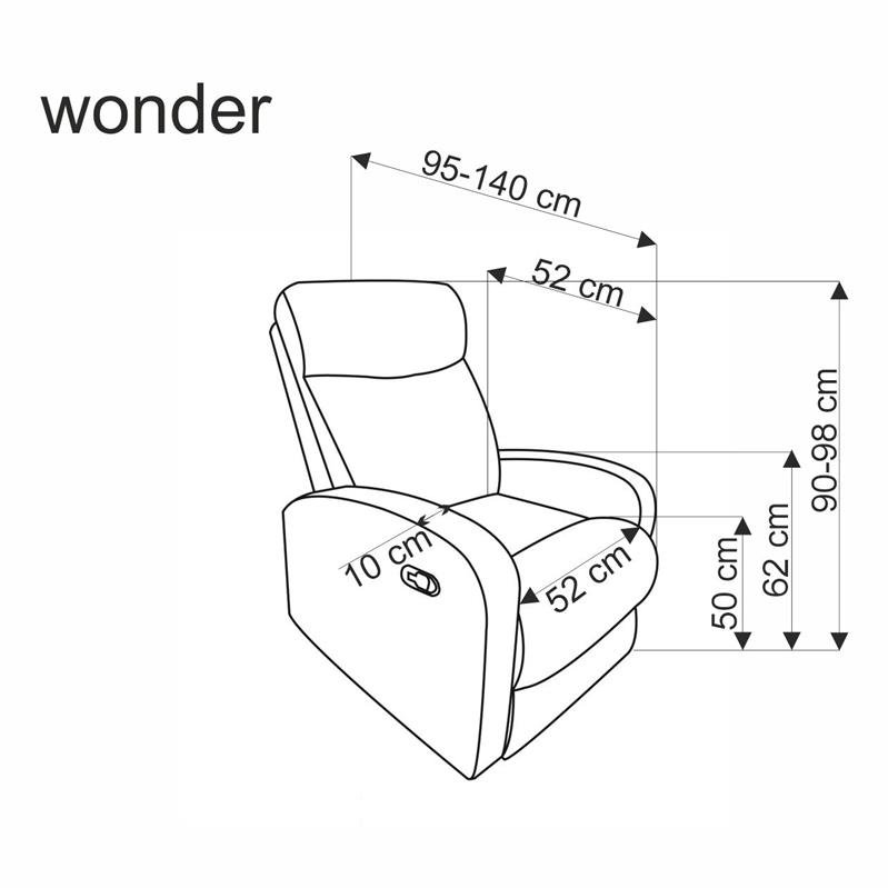 WONDER recliner chair, gray - Image 6
