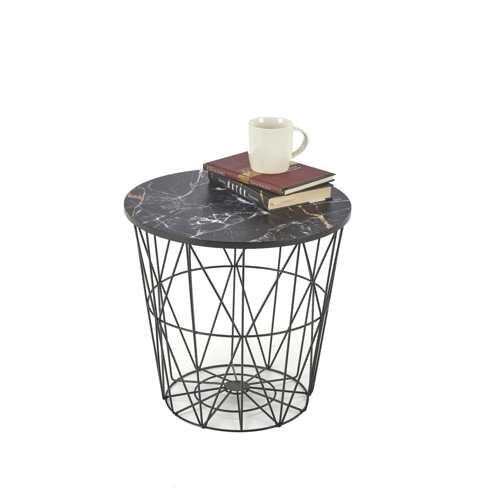 HARISSA_B coffee table, black / black marble