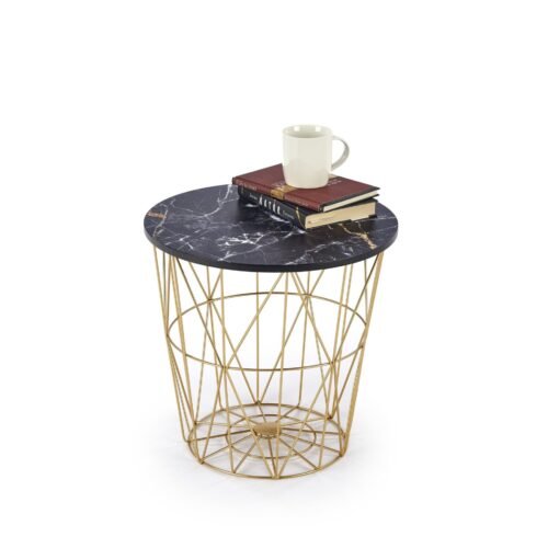 HARISSA_G coffee table, gold/black marble