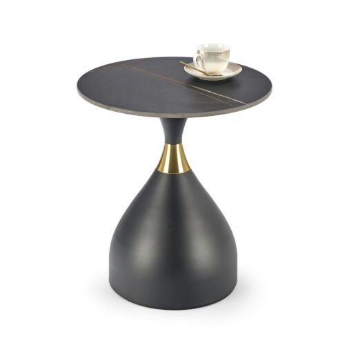 SCALITA coffee table, black marble / black / gold