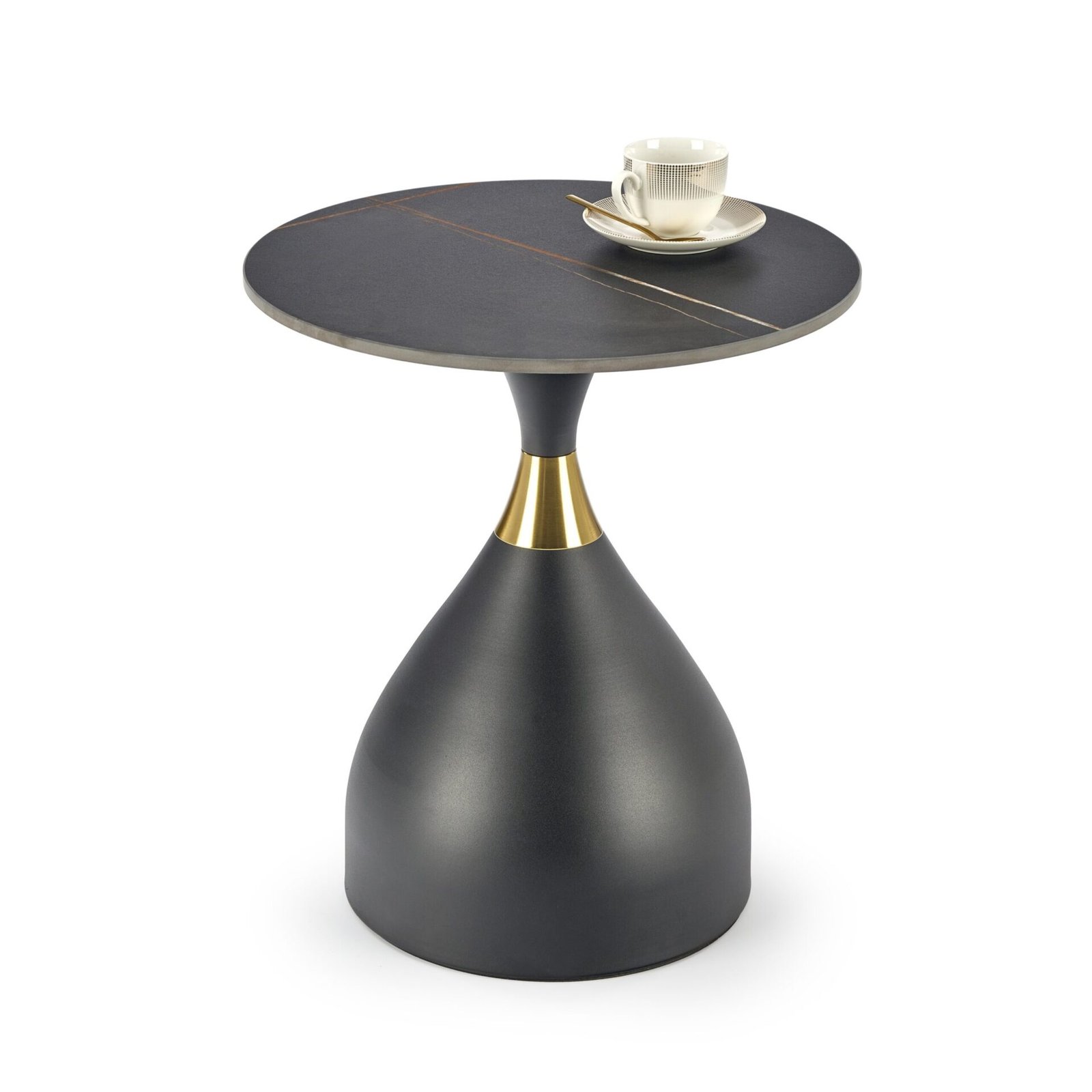 SCALITA coffee table, black marble / black / gold