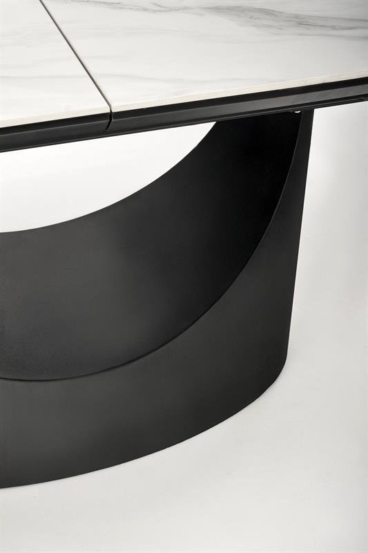 OSMAN extendable table, white marble/black - Image 14