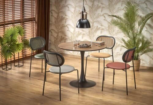 OLMO round table, walnut / black