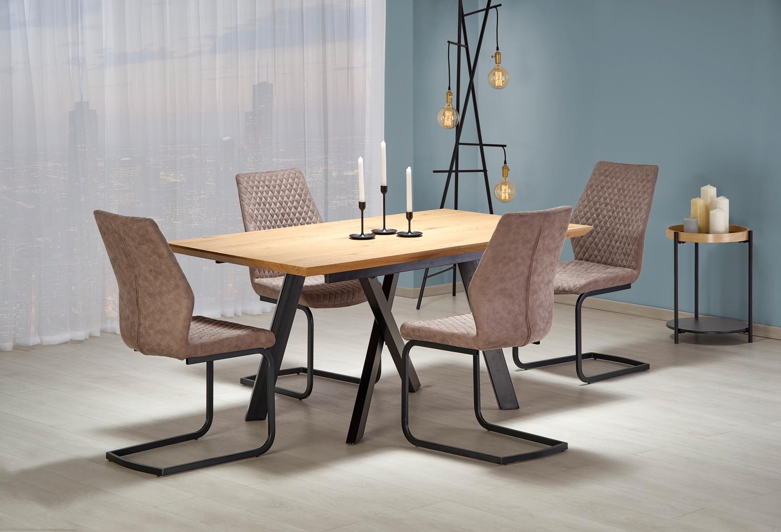 CAPITAL extendable table 180–240 cm, golden oak / black