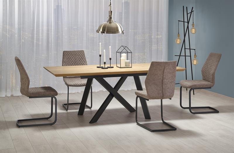 CAPITAL extendable table 180–240 cm, golden oak / black - Image 2