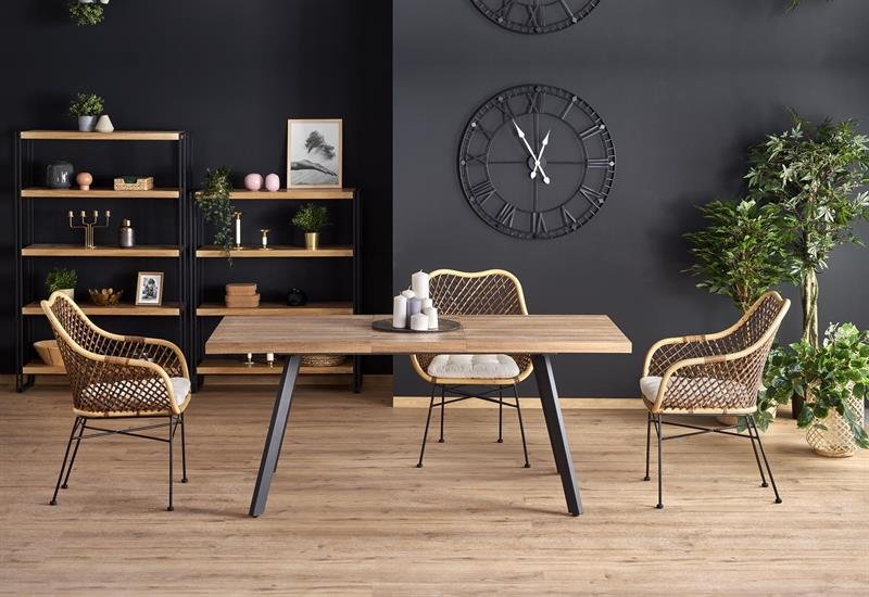 BERLIN extendable table, walnut / black - Image 5