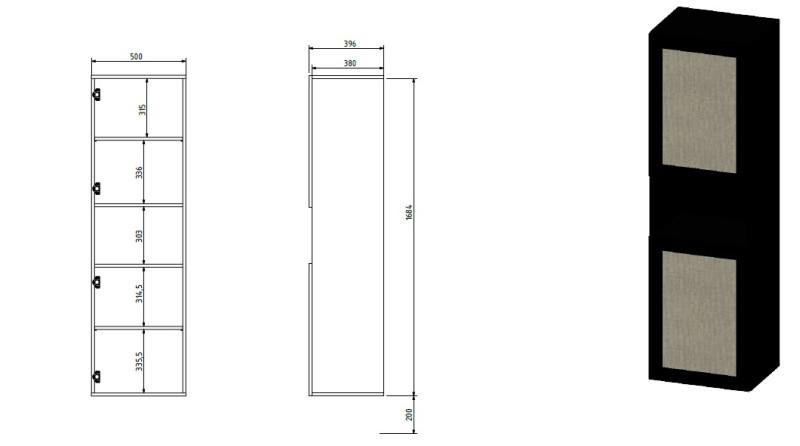 JUTA freestanding cabinet 2D - Image 2
