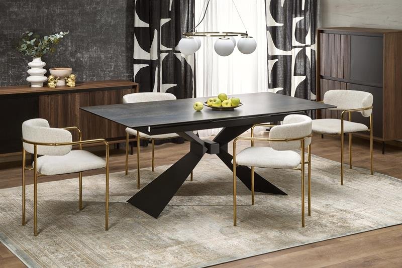 LUCIANO extendable table, blue marble / black - Image 17